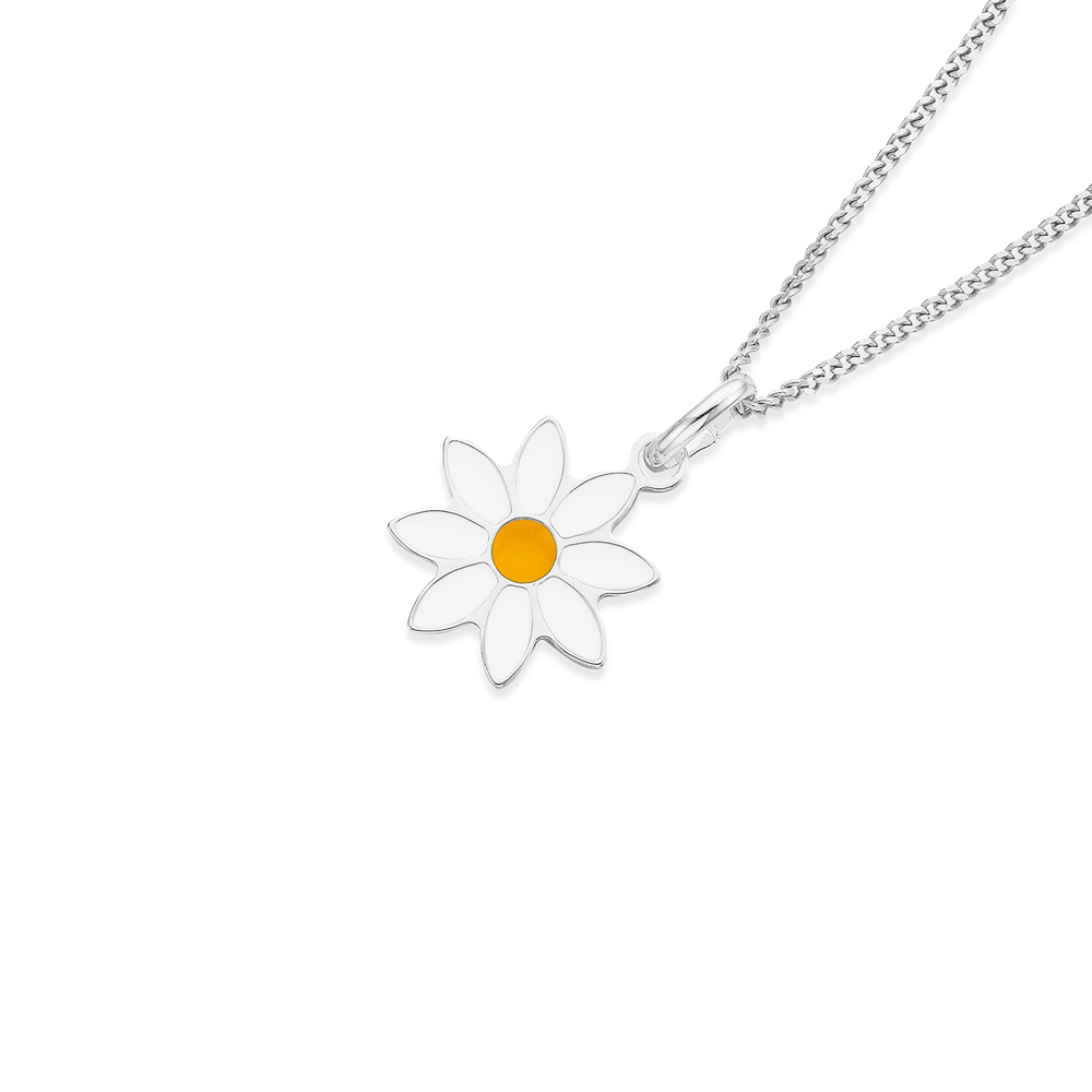 Enamel daisy necklace hot sale