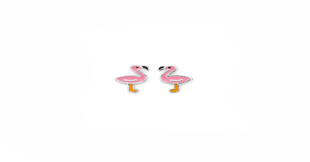 Silver flamingo earrings Clearance