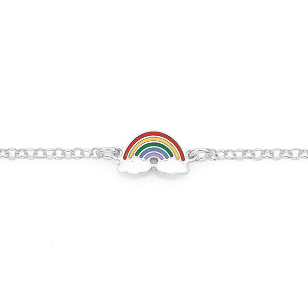 Sterling Silver Enamel Rainbow Bracelet