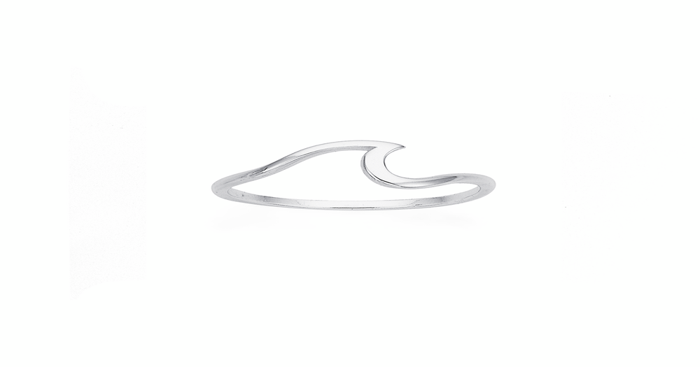 Sterling Silver Fine Wave Ring Size N Pascoes