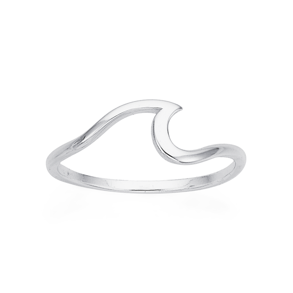 Sterling Silver Fine Wave Ring SIZE Q