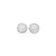 Sterling Silver Flower Circle Stud Earrings w/ CZ