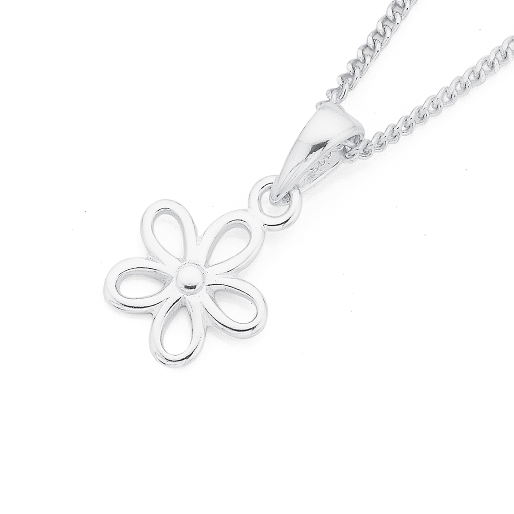 Sterling Silver Flower Pendant Pascoes