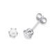 Sterling Silver Fresh-water Pearl Round 6-Claw Stud Earrings