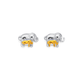 Sterling Silver Gold Plated Mother & Child Elephant Studs