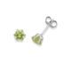 Sterling Silver Green Cubic Zirconia Round 6-Claw Stud Earrings