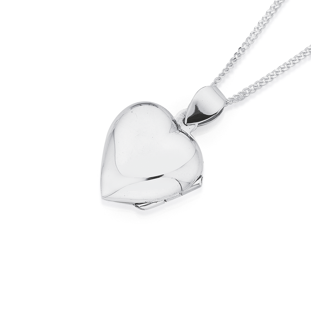 Plain silver heart locket outlet