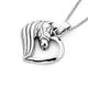 Sterling Silver Horse in Heart Pendant