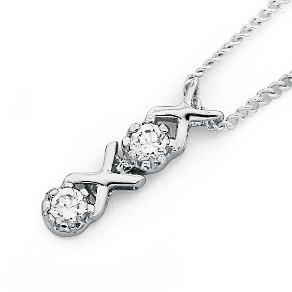 Sterling silver hugs and kisses necklace shop