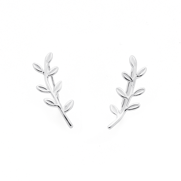 Sterling Silver Leaves Ear Climbers | Pascoes