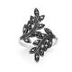 Sterling Silver Marcasite Leaves Ring