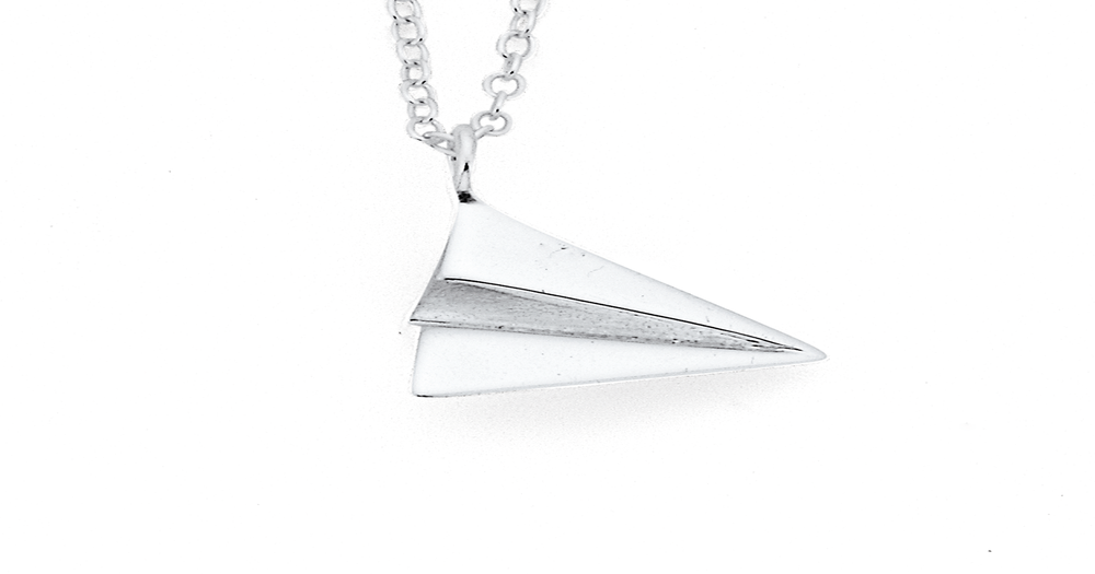 Sterling Silver Silver Paper Plane Necklace Sterling Silver Paper