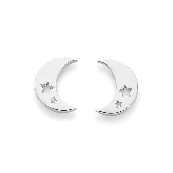 Sterling Silver Moon Studs