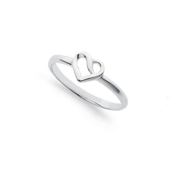 Sterling Silver Open Heart Infinity Ring