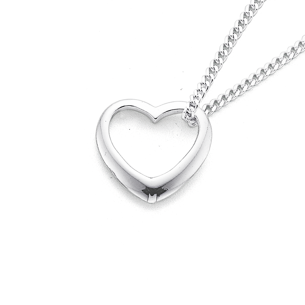 Charming Heart Necklace with Engraved Beads in Sterling Silver - MYKA