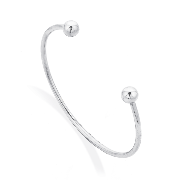 Sterling Silver Orb Duo Bangle