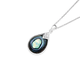 Sterling Silver Paua Shell and Cubic Zirconia Pendant