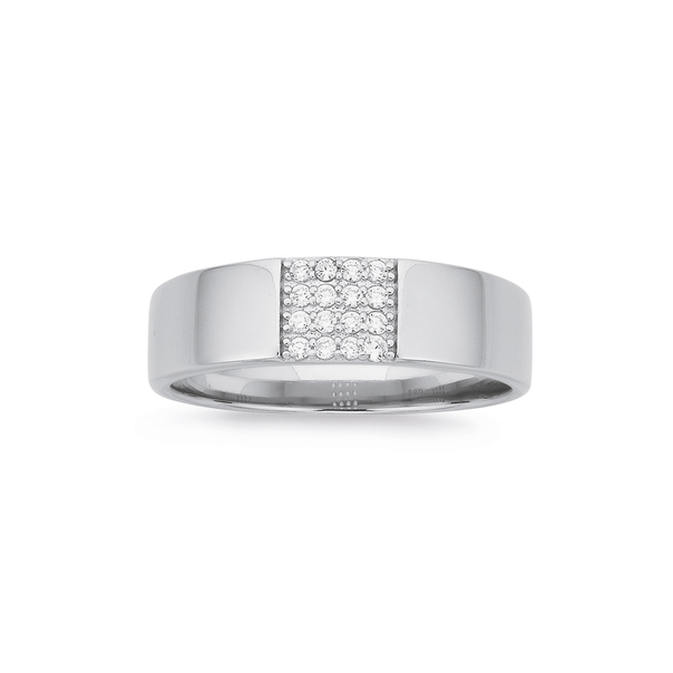 Sterling Silver Pave Cubic Zirconia in 5mm Band Ring