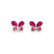 Sterling Silver Pink Crystal Butterfly Earrings