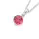Sterling Silver Pink Cubic Zirconia 6.5mm Claw Set Pendant