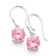 Sterling Silver Pink Cubic Zirconia Drop Earrings