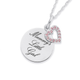 Sterling Silver Pink Cubic Zirconia Mummy's Little Girl Disc Pendant