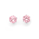 Sterling Silver Pink Cubic Zirconia Studs