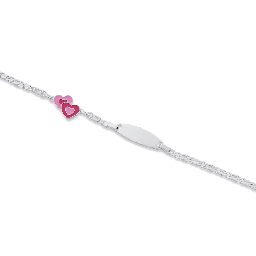 925 Sterling Silver Personalised Baby Anchor Heart ID Bracelet – 5.5 Inches, UK Hallmarked