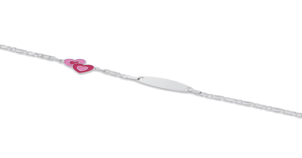 925 Sterling Silver Personalised Baby Anchor Heart ID Bracelet – 5.5 Inches, UK Hallmarked