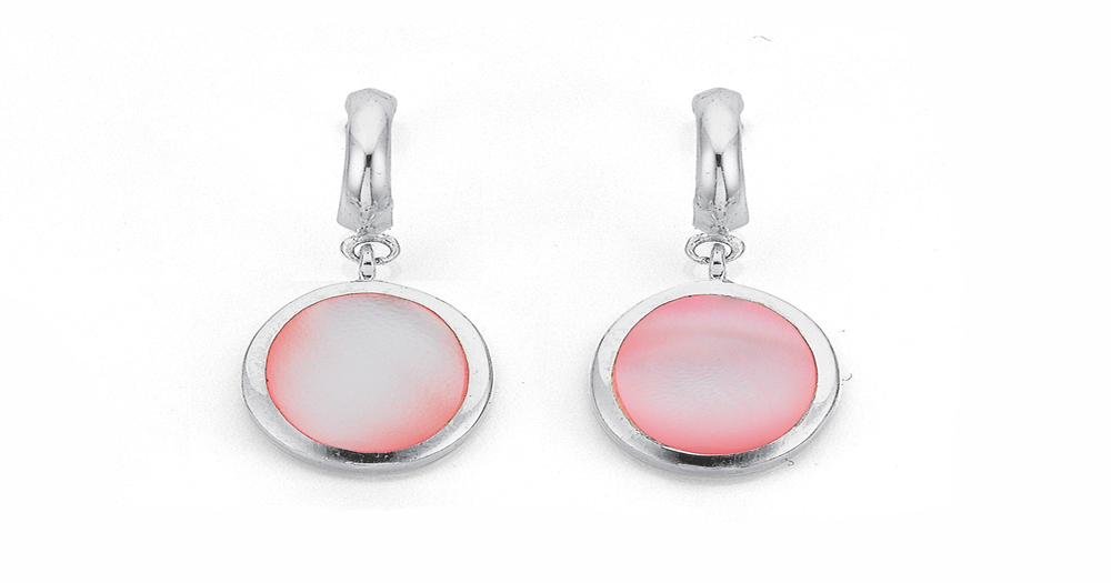 Pink mother of pearl earrings Clearance
