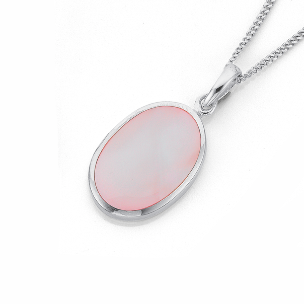 Sterling Silver Pink Mother of Pearl Pendant