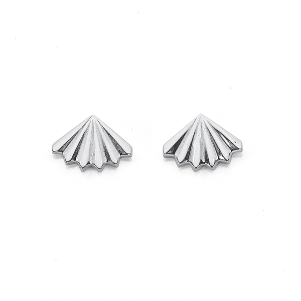 Sterling Silver Pleated Studs