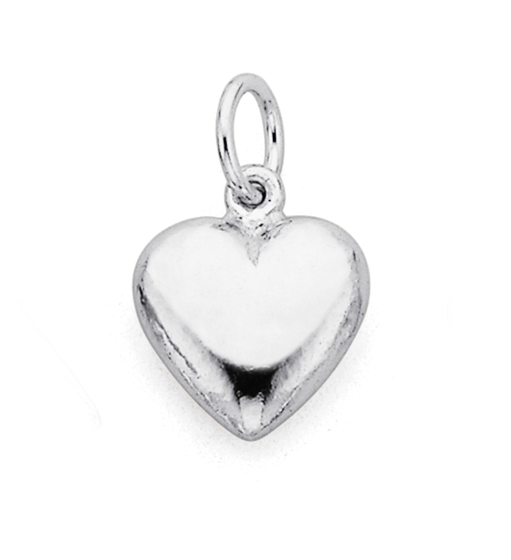 Sterling Silver Puff Heart Charm Pascoes
