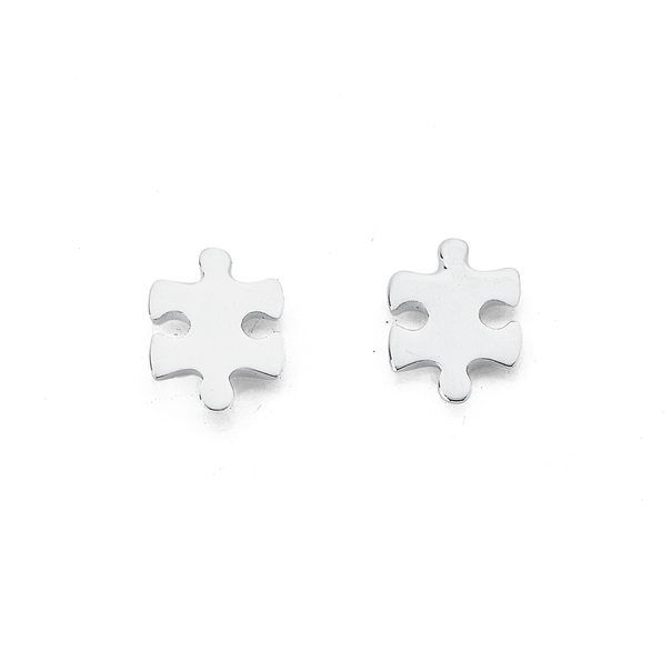 Sterling Silver Puzzle Piece Studs