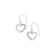 Sterling Silver Rainbow Cubic Zirconia Heart Earrings