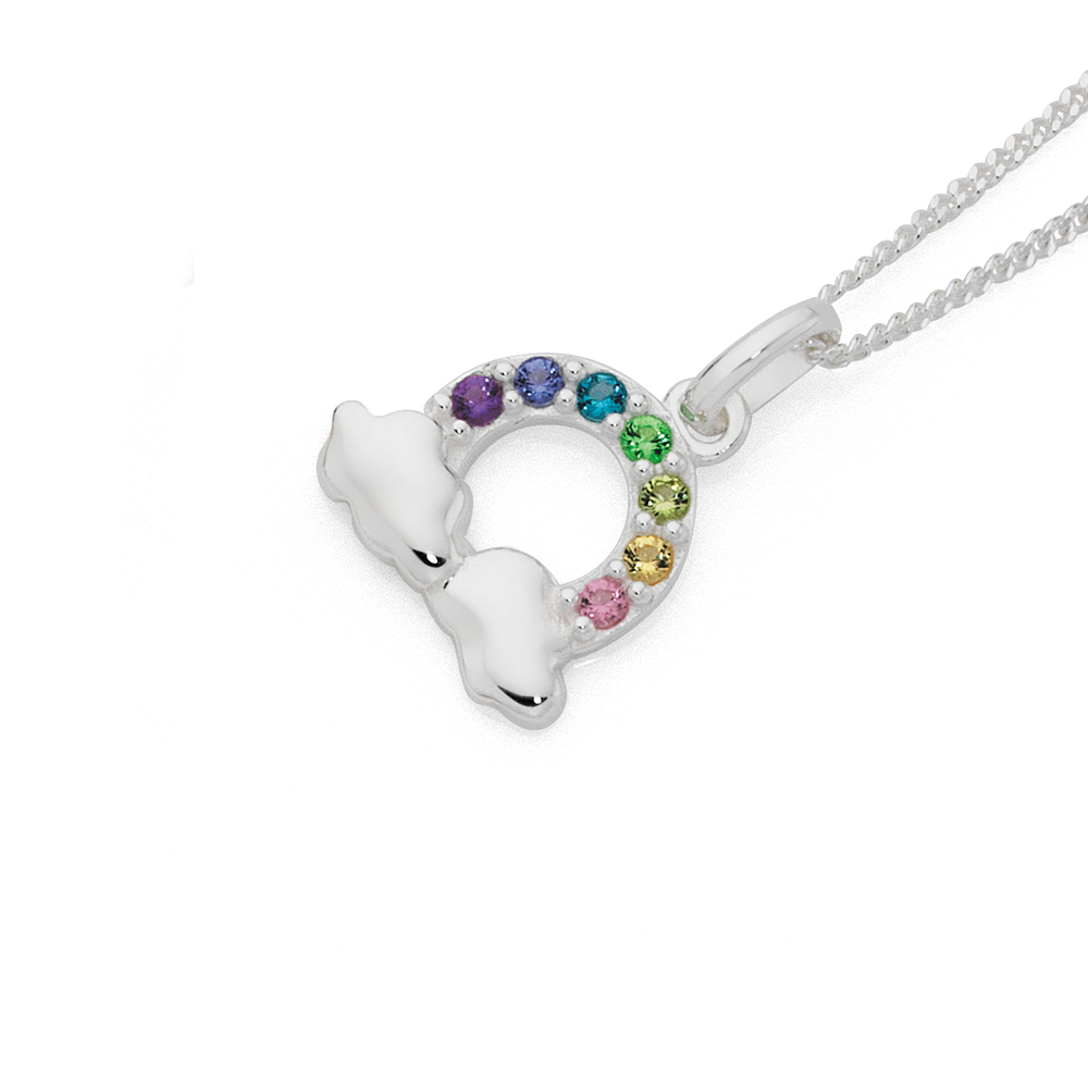 Sterling Silver Rainbow Cubic Zirconia Pendant Pascoes