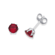 Sterling Silver Red CZ Round 6-Claw Stud Earrings