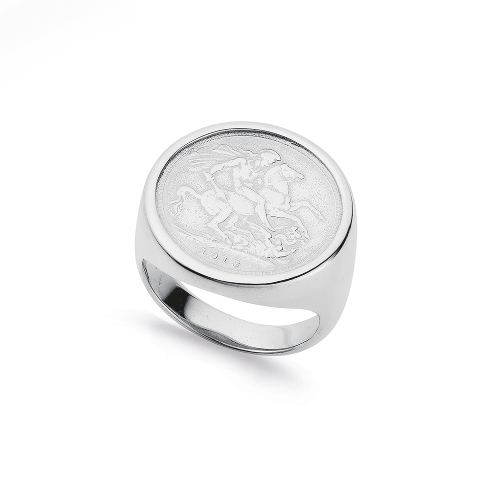 Large Irish Deer Coin Ring