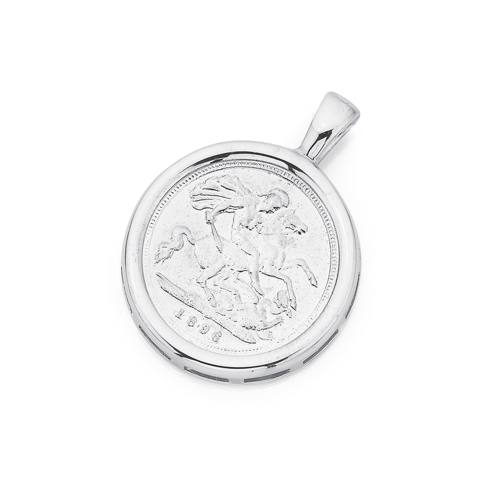 Sterling Silver Replica Sovereign Coin Pendant Pascoes