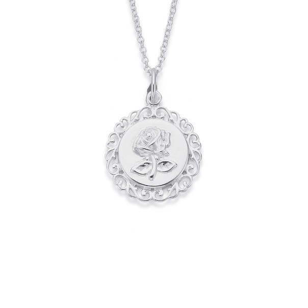 Sterling Silver Rose Charm Pendant