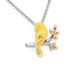Sterling Silver Rose & Gold Plated Bird On Branch Pendant