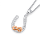 Sterling Silver & Rose Gold Plated Cubic Zirconia Horseshoe Pendant