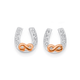 Sterling Silver & Rose Gold Plated Cubic Zirconia Horseshoe Studs