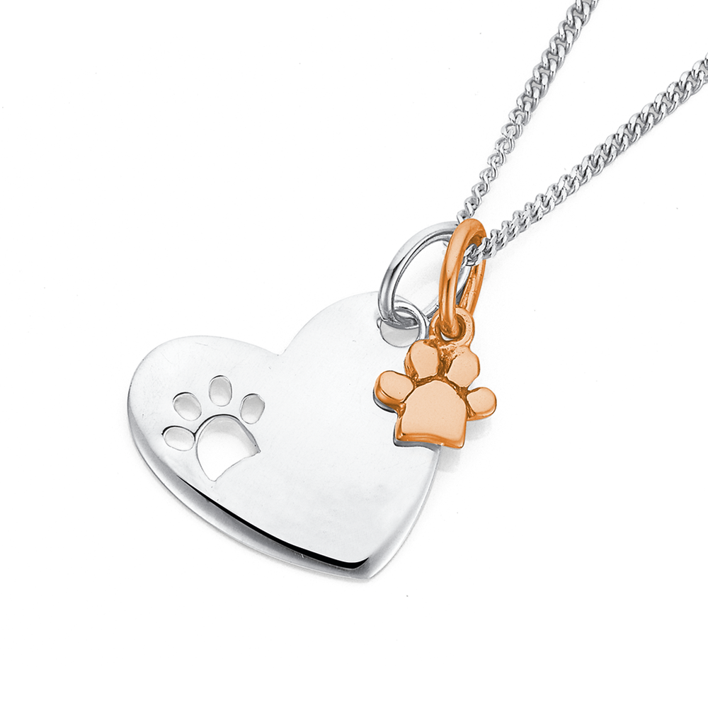 Heart paw necklace online