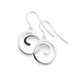 Sterling Silver Round Single Swirl Hook Earrings