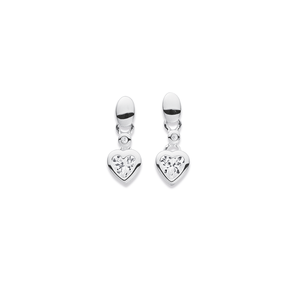 Cubic zirconia heart earrings online