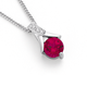 Sterling Silver Synthetic Ruby & Cubic Zirconia Pendant