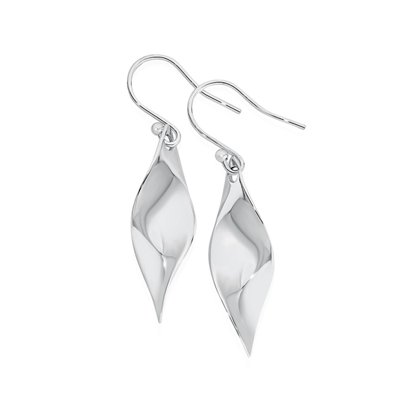 Sterling Silver Twist Drop Hook Earrings