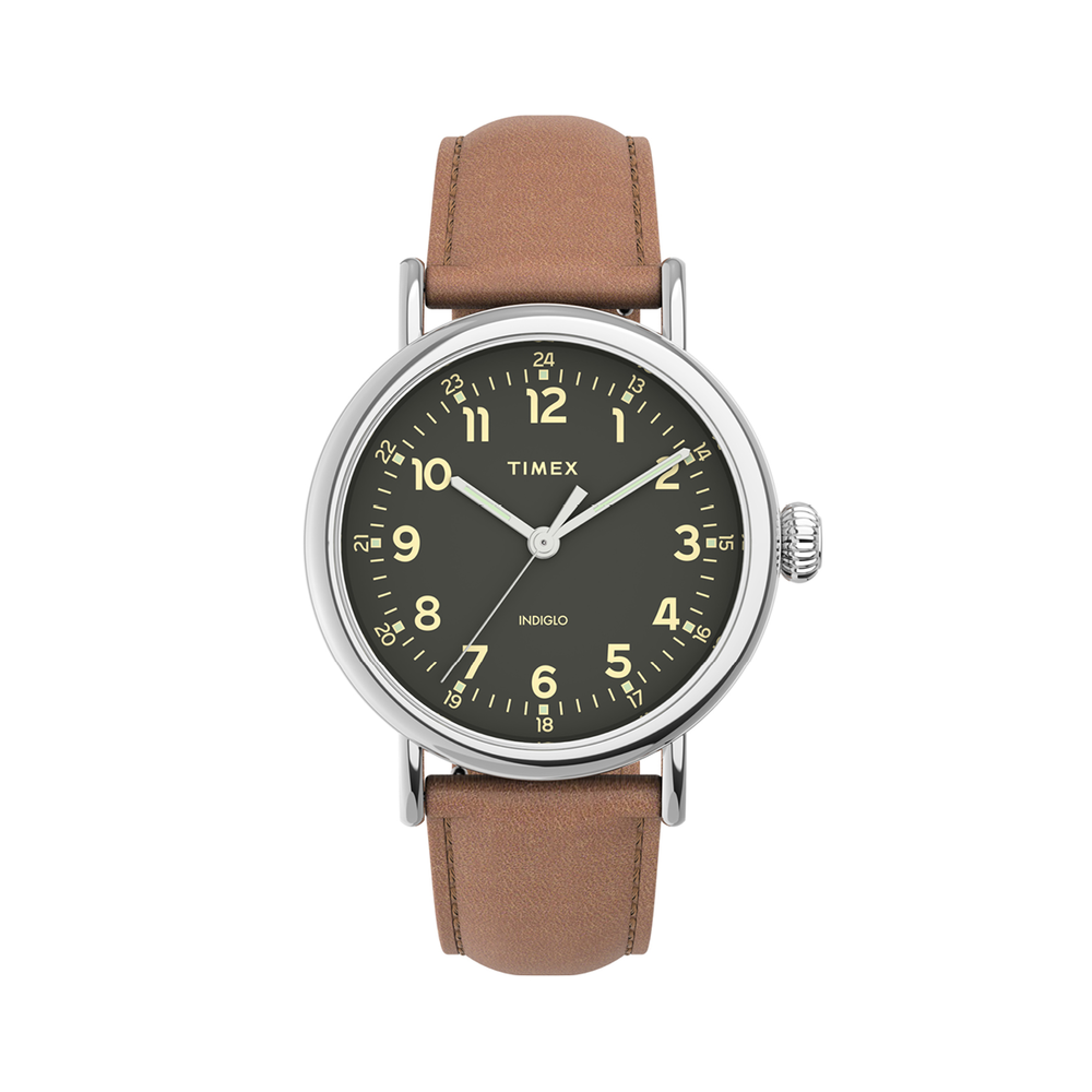 Timex Standard Leather Strap Watch in Brown | Pascoes